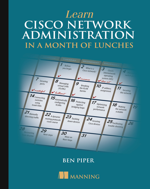 The cover of Learn Cisco Network Administration in a Month of Lunches