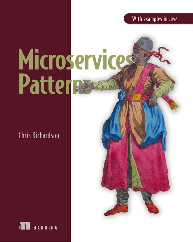 The cover of Microservices Patterns