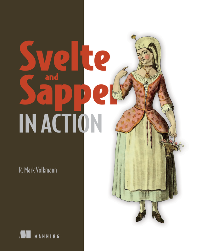 The cover of Svelte and Sapper in Action