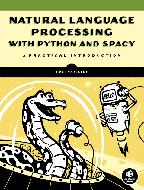 The cover of Natural Language Processing with Python and spaCy
