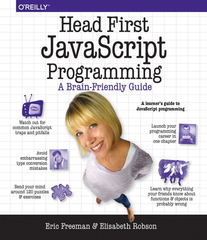 The cover of Head First JavaScript Programming